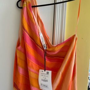 Zara one shoulder midi maxi